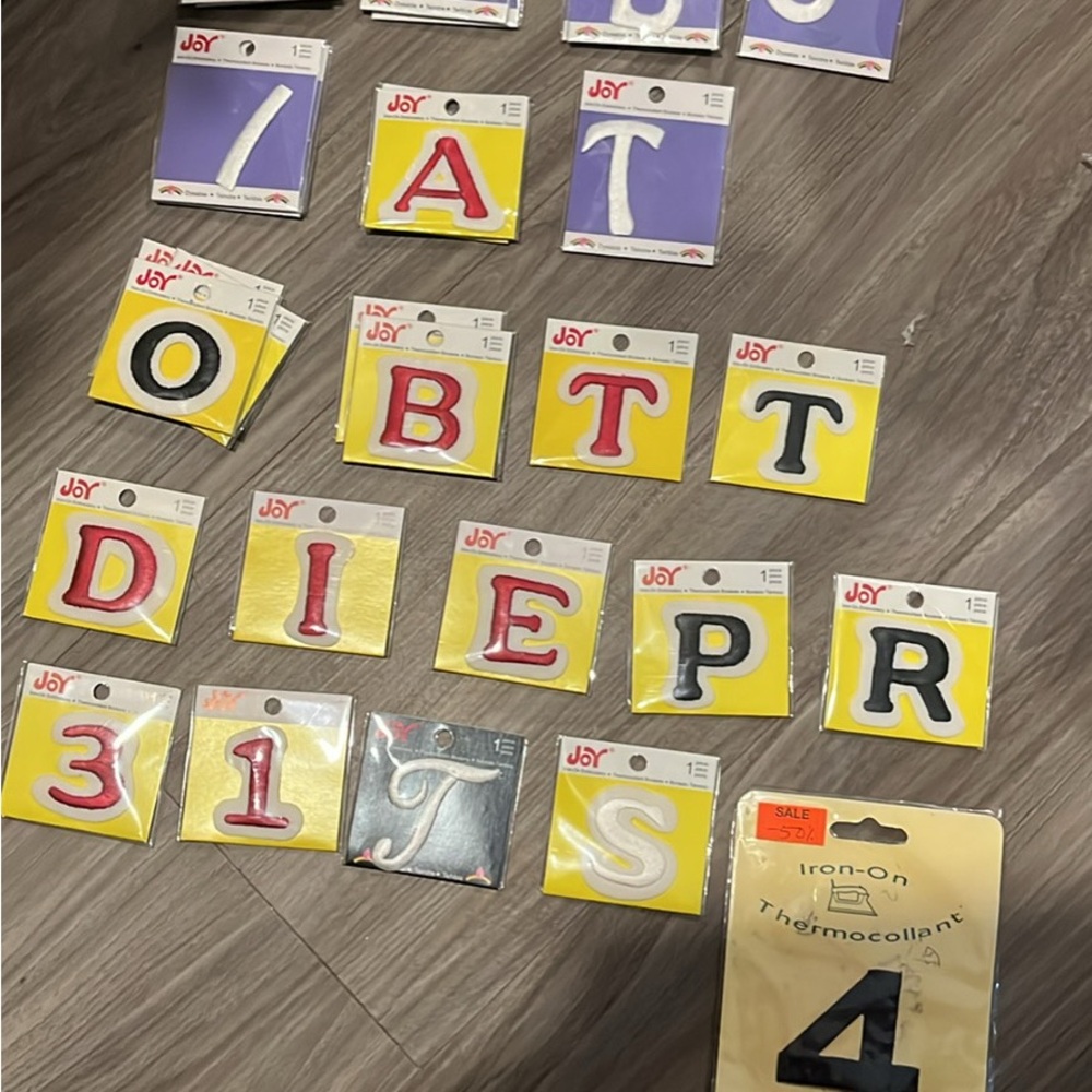 Joy Iron-On Letters and Numbers Set